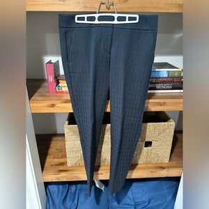 LOFT Marisa Cropped Navy Patterned Pants